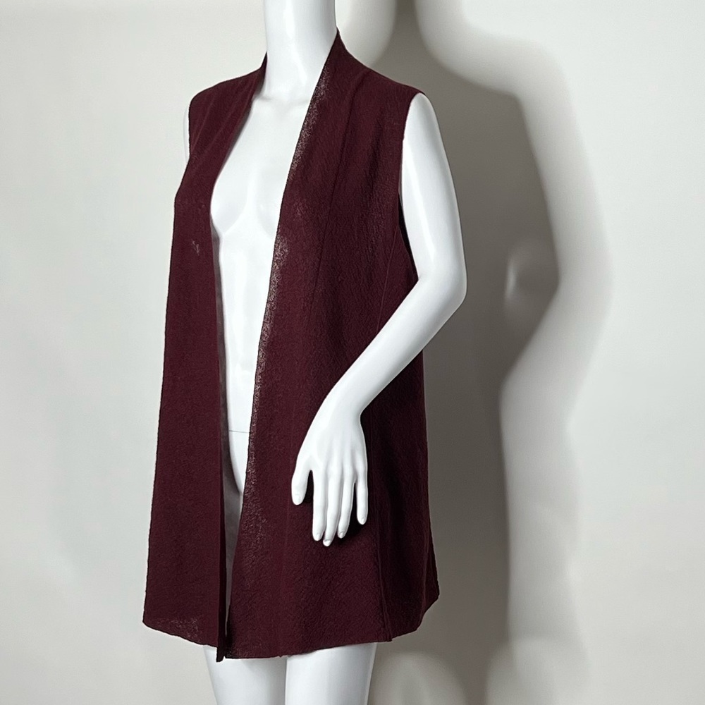 Eileen Fisher 100% Wool Open Front Vest - Picture 2 of 6